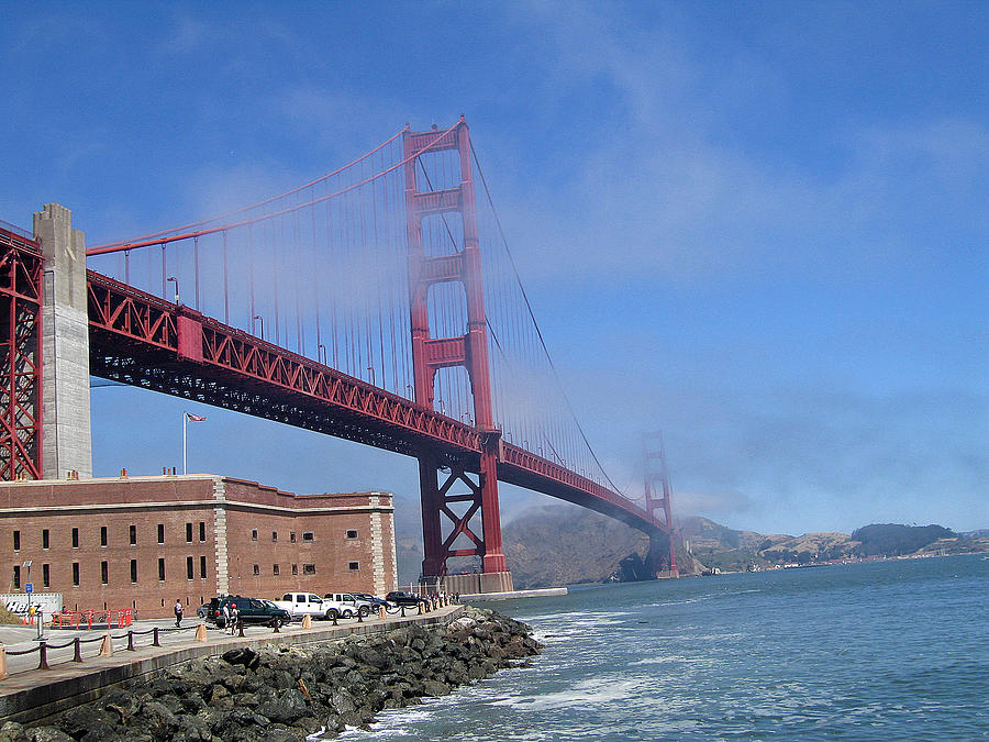 Fog Coming Over The Golden Gate Photograph by Jay Milo