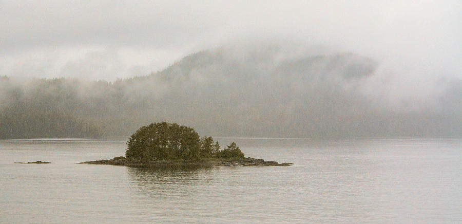 Fog island Photograph by Barry Bohn