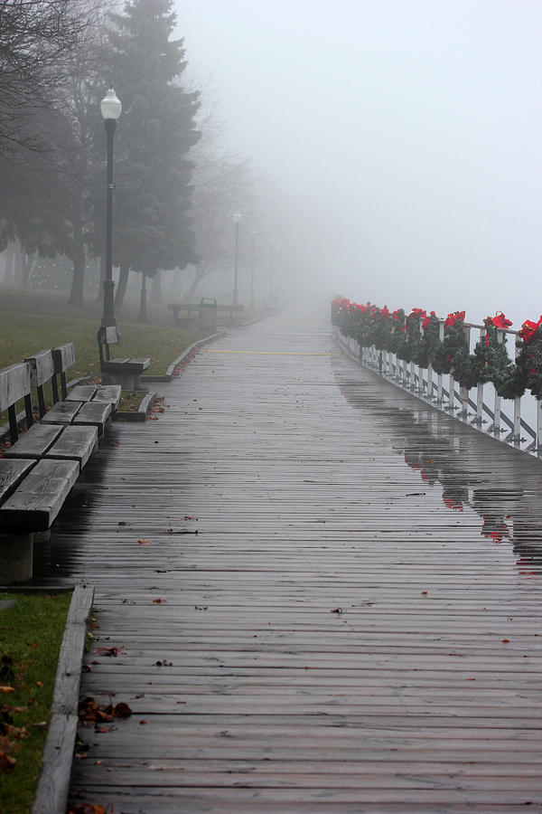 Fog on the Boardwalk 4 Photograph by Mary Bedy