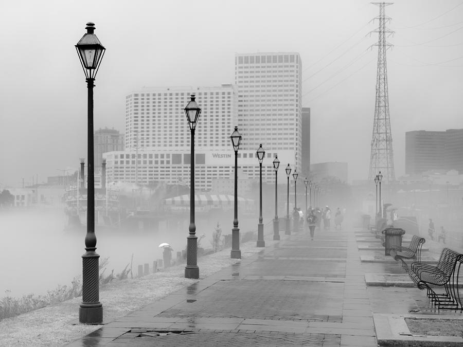Fog on the Levee Photograph by Scott Rackers