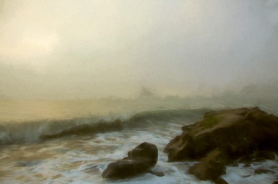Sunset Mixed Media - Fog on the Water by John K Woodruff