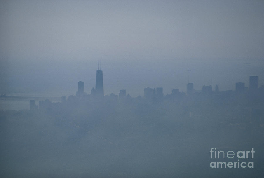 Fog Over Chicago Photograph by Van D. Bucher