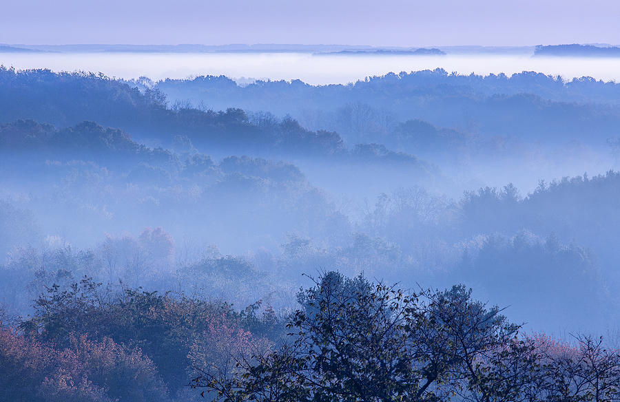 Fog Over Pleasant Hill Lake Photograph by Dale Kincaid