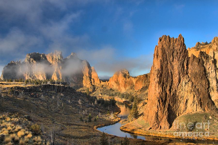 Fog Over Smith Rock Photograph by Adam Jewell