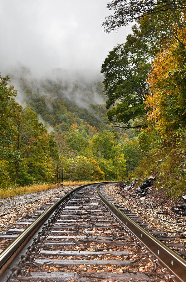 Fog Rising Railroad Photograph by Lisa Lambert-Shank