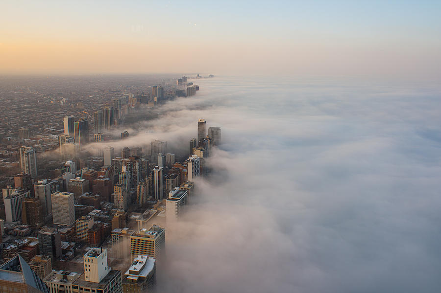 Chicago Photograph - Fog Sweeps the City by Noah Siano
