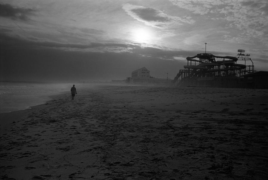 Black And White Photograph - Fog Walker by Jonathan Ramsdell