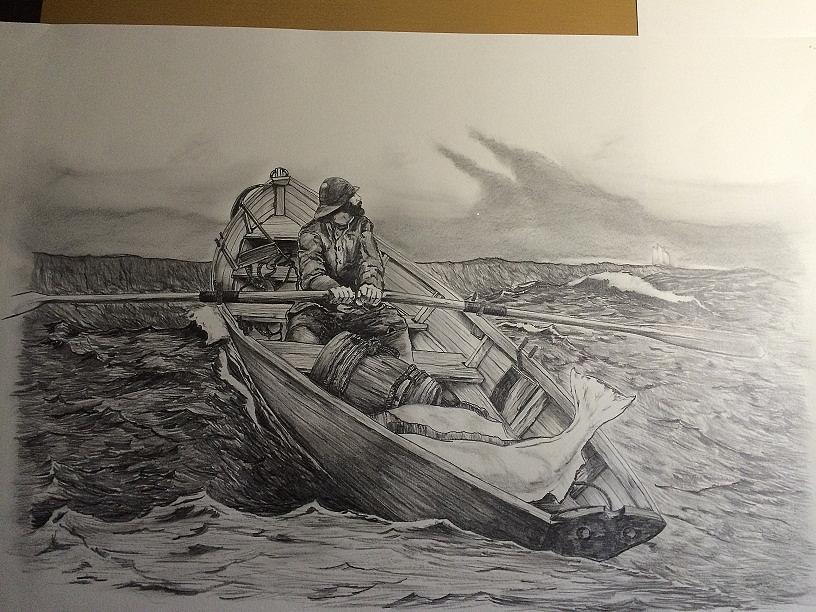 Fishermen Drawing - Fog Warning by James Silk