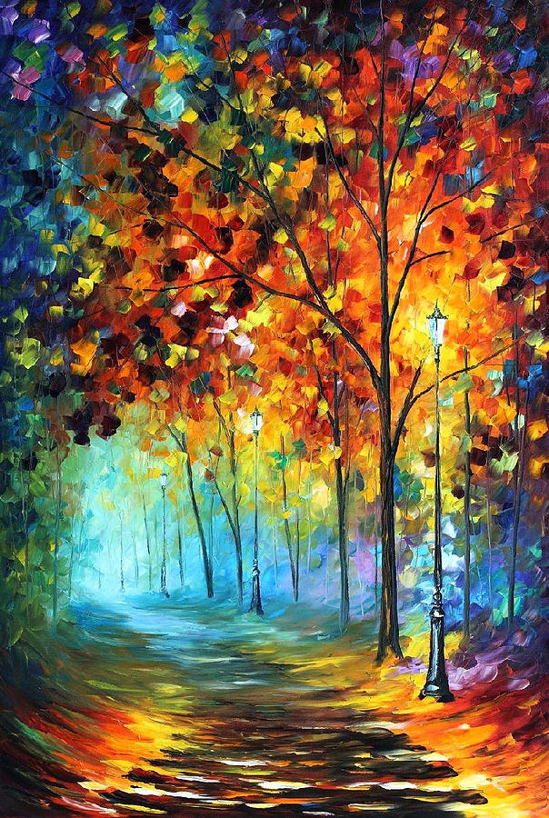 Foggy Alley - Palette Knife Oil Painting On Canvas By Leonid Afremov ...