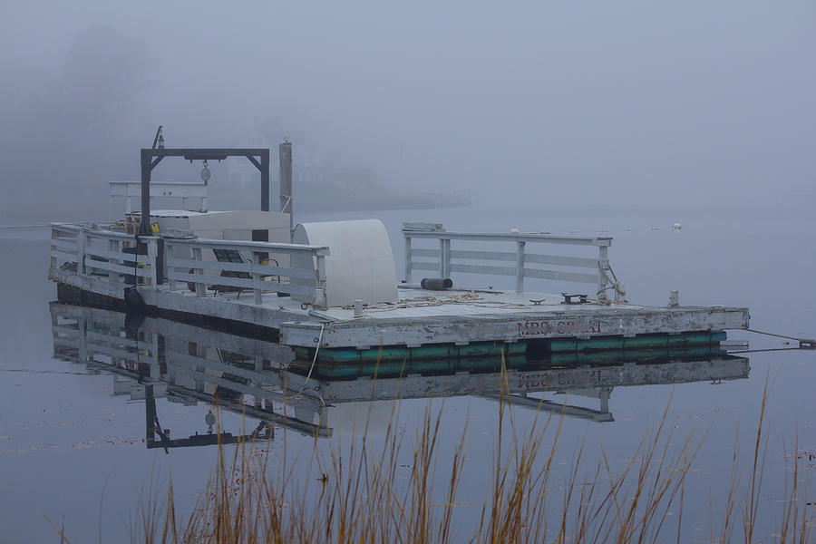 Foggy Barge Reflection Photograph by Kirkodd Photography Of New England