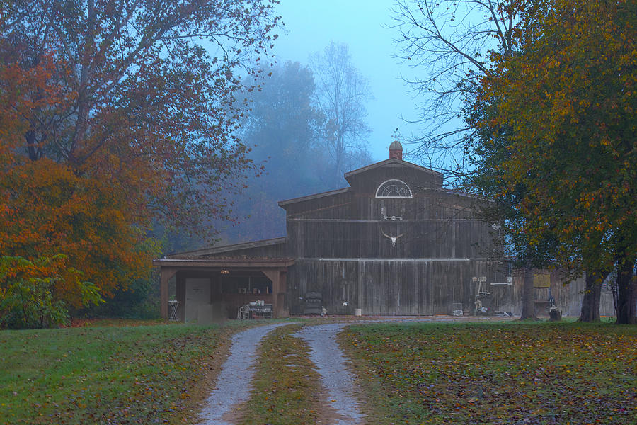 Foggy Barn Photograph by Jack R Perry