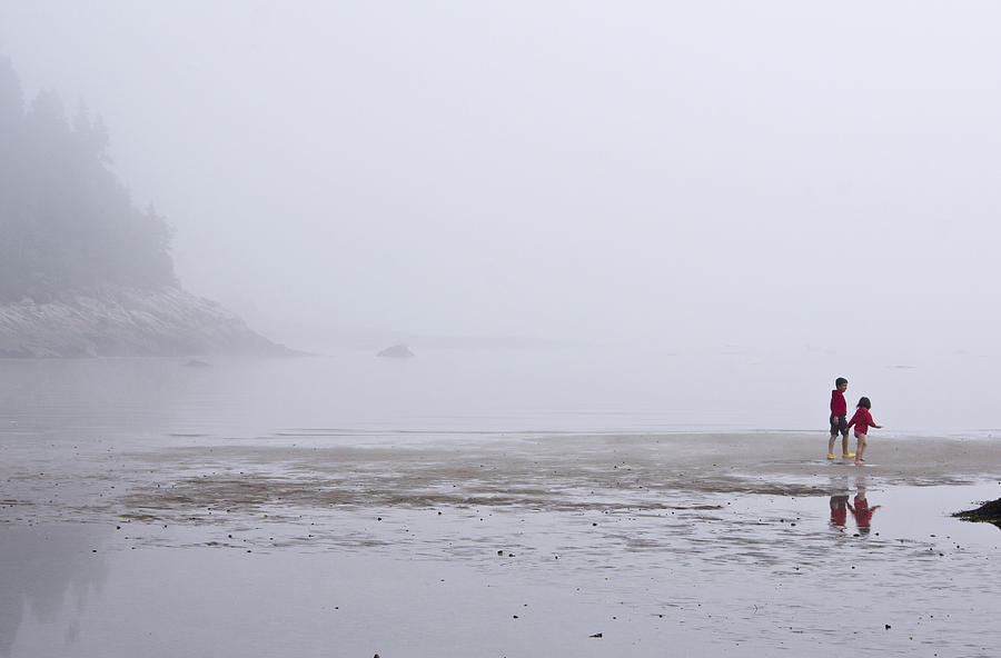 Foggy beach Photograph by Arkady Kunysz