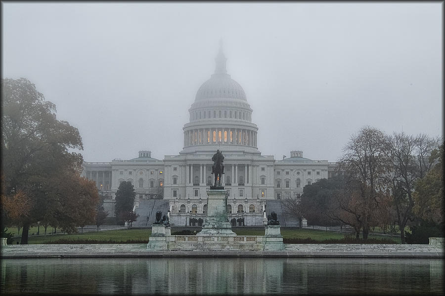 Foggy Capitol Photograph by Erika Fawcett
