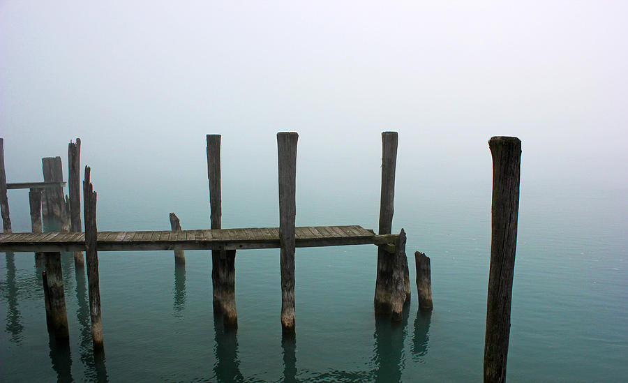 Foggy Dock 1 Photograph by Mary Bedy