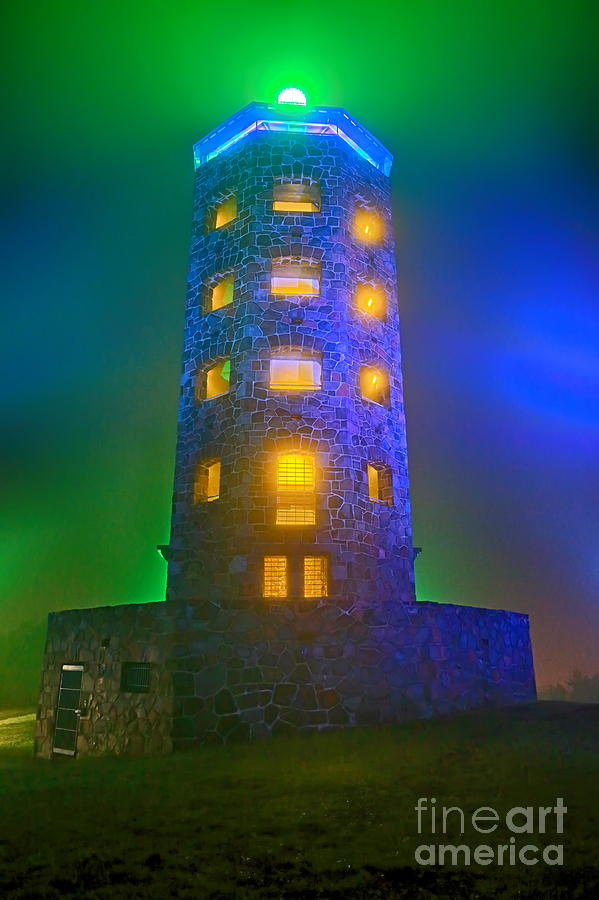 Foggy Enger Tower Photograph by Bryan Benson