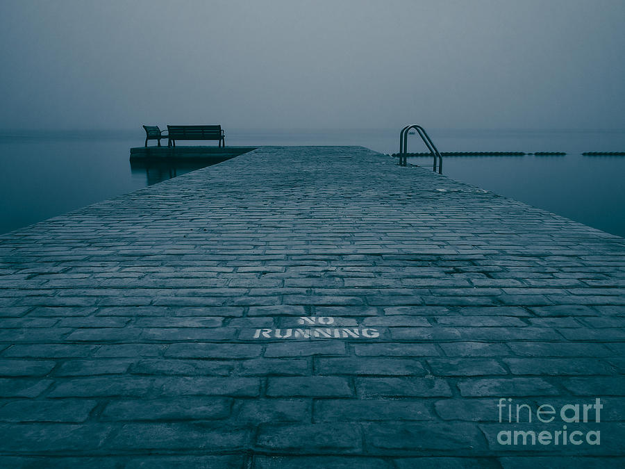 Beach Photograph - Foggy Evening On The Dock by Mark Miller