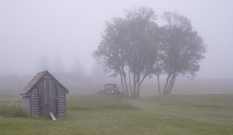 Foggy Farm Yard Photograph by Marty Saccone