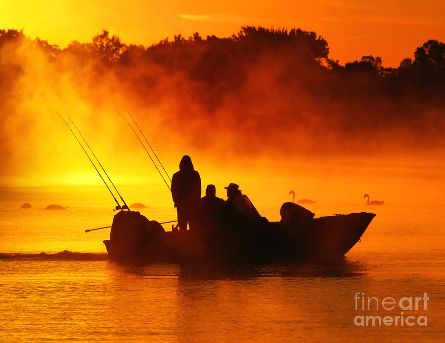 Foggy Fishing Photograph by Nick Zelinsky Jr