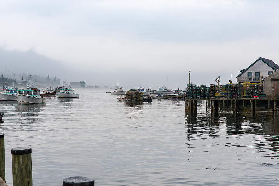 Foggy Fishing Village Photograph by John M Bailey