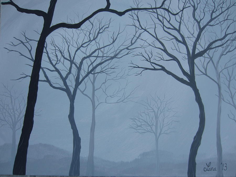 Foggy Forest Painting By Lana Arft