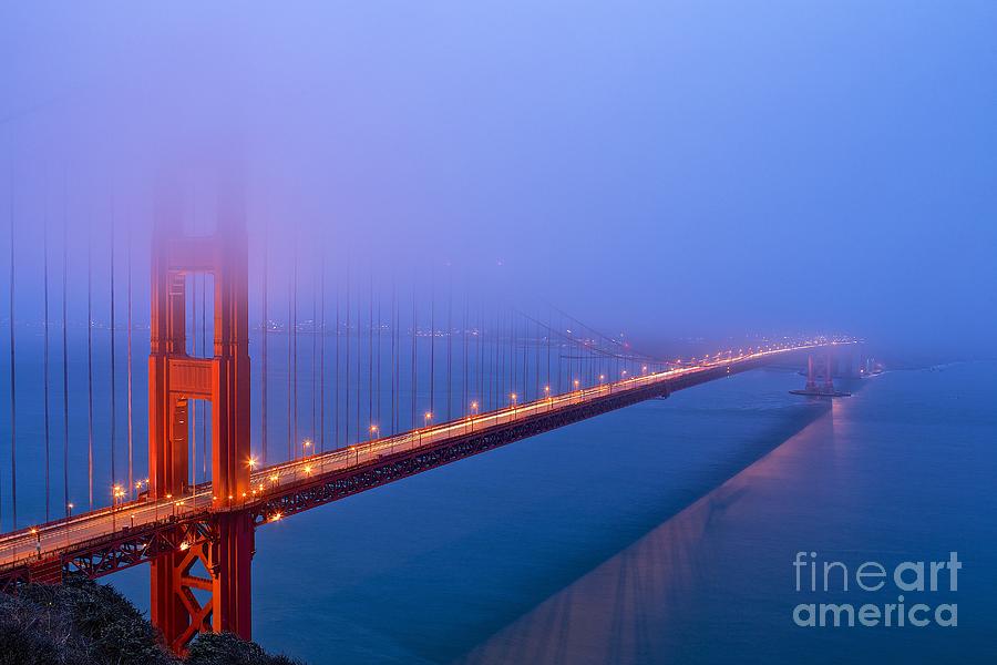 Foggy Golden Gate Bridge Photograph by Mel Ashar