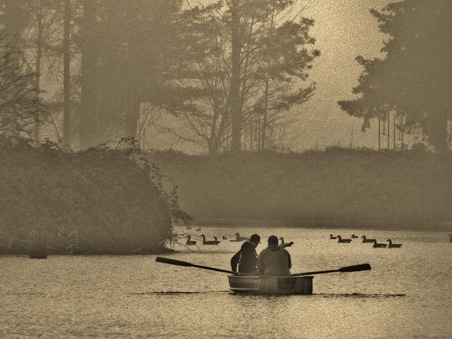 Foggy Lake Photograph by VLee Watson