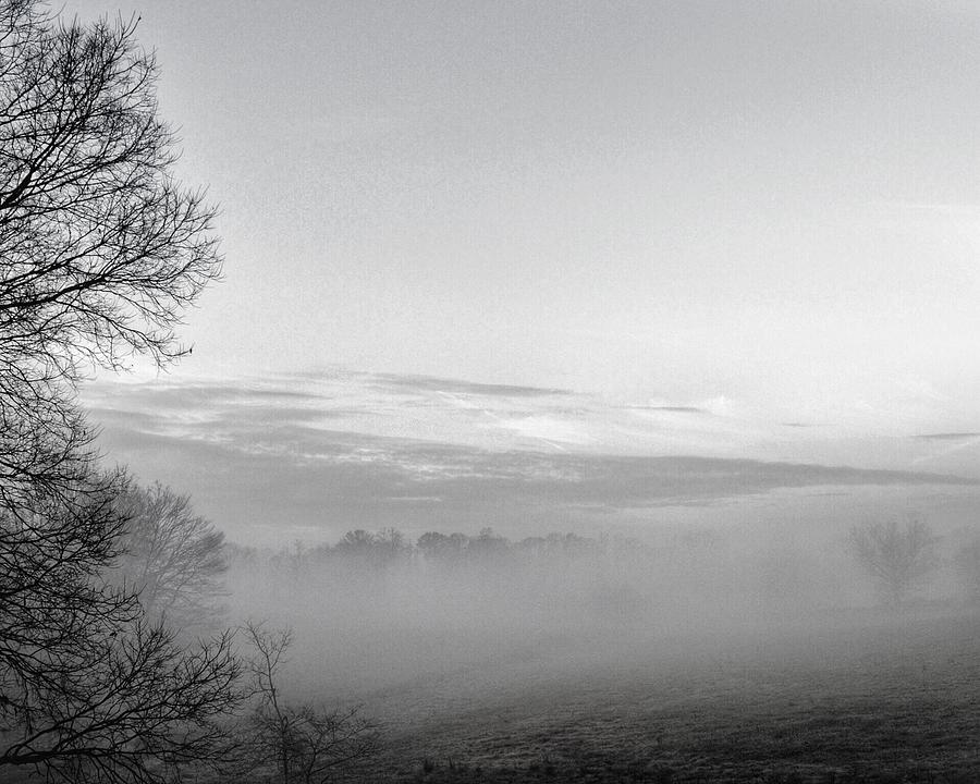Black And White Photograph - Foggy Morning by Christine Bradley