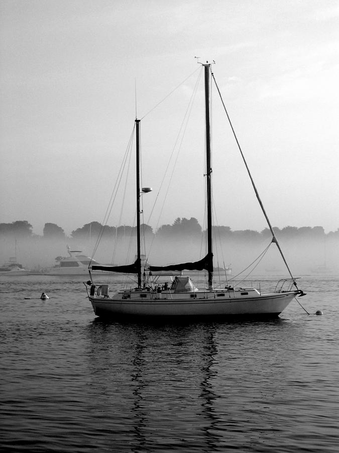 Foggy Morning in Black and White Photograph by Suzanne DeGeorge