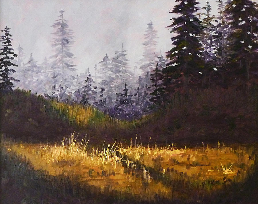 Foggy Morning Painting by Nancy Merkle
