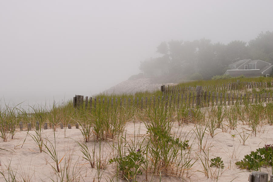 foggy morning on Chatham beach Photograph by Jeff Folger