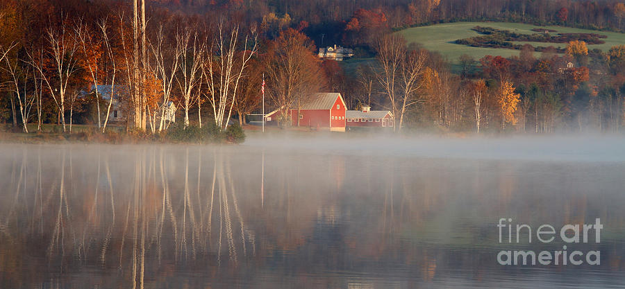 Foggy Morning on Lake Pineo Photograph by Butch Lombardi