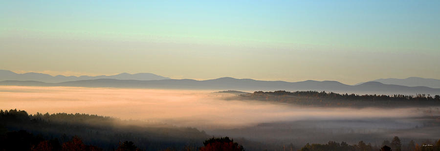 Foggy Morning Valley - Panorama Photograph by George Bostian