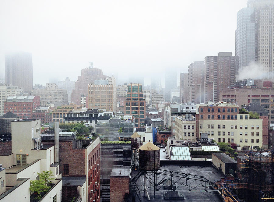 Foggy New York City, View Of Tribeca Photograph by William Andrew