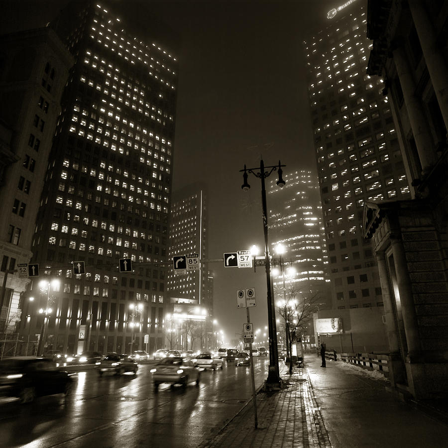 Foggy Night Photograph by Bryan Scott