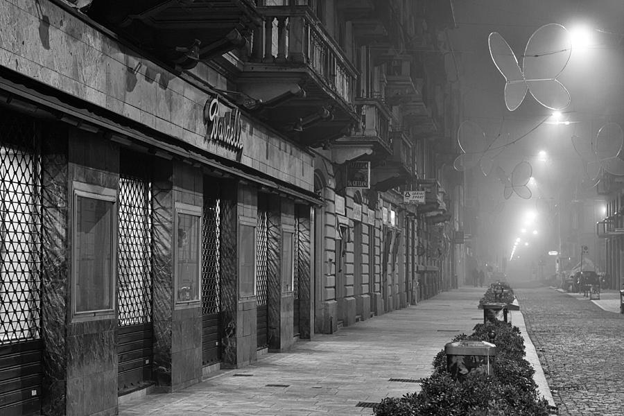 Foggy Night In Milan Photograph