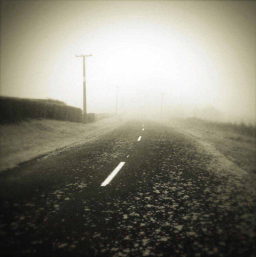 Transportation Photograph - Foggy road  by Les Cunliffe