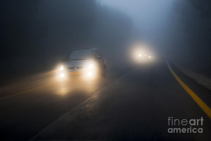 Foggy Road Photograph by Nir Ben-Yosef