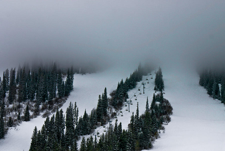 Foggy ski resort Photograph by Eti Reid