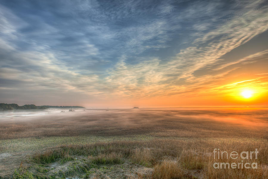 Foggy Sunrise over the Marsh Photograph by Dale Powell