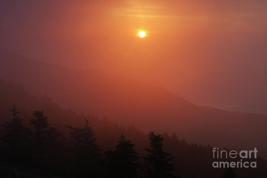 Mountain Photograph - Foggy Sunset by Jonathan Welch