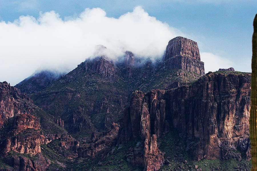 Foggy Superstition Mountains   Photograph by Tom Janca