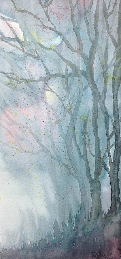 Foggy Trees Painting by Rebecca Davis