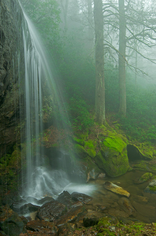 Foggy waterfall in North Carolina Photograph by Kevin Adams - Fine Art ...