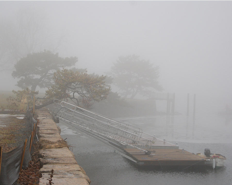 Foggy Winter Harbor Photograph by Margie Avellino