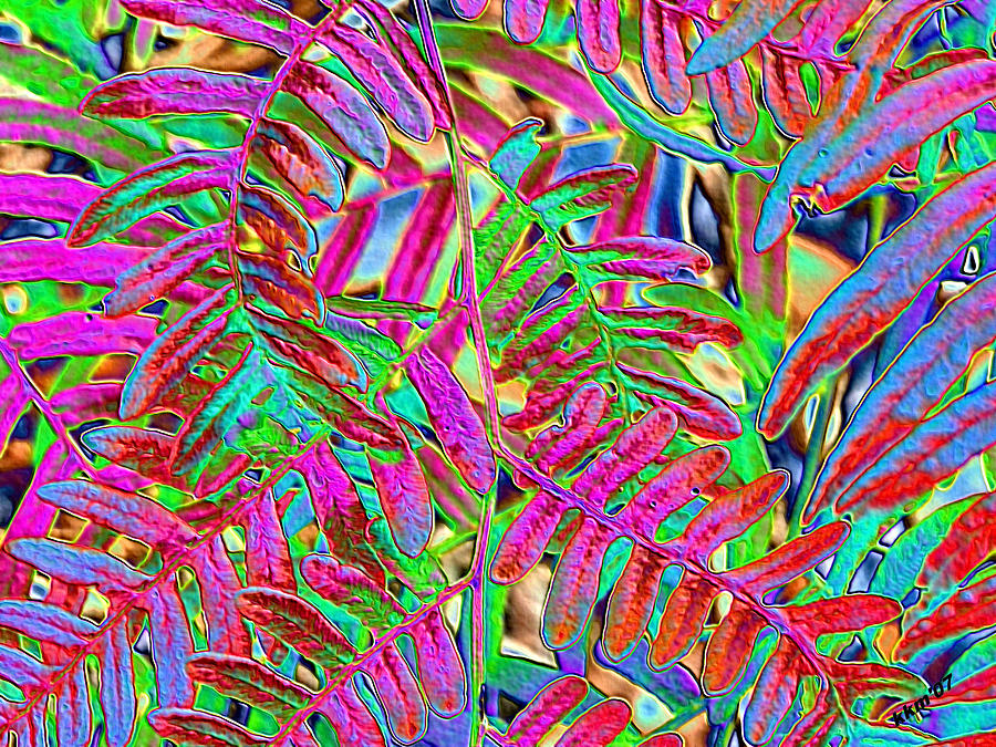 Foiled Ferns Digital Art by Kathy K McClellan