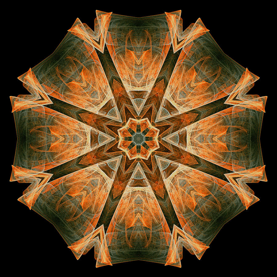 Folded 8-pointed Kaleidoscope Image Digital Art by Richard Ortolano