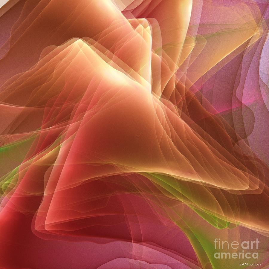 Abstract Digital Art - Folding Echoes   by Elizabeth McTaggart