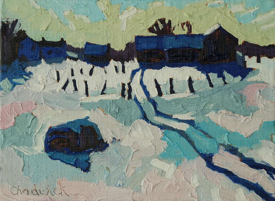 Foley Farm in Winter Painting by Phil Chadwick