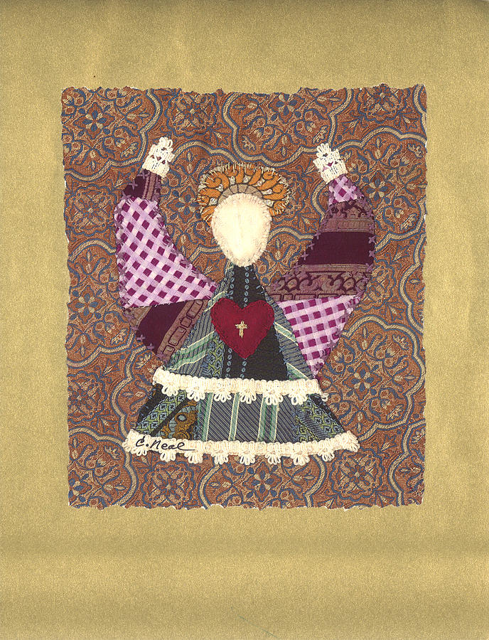 Folk Angel Tapestry - Textile by Carol Neal