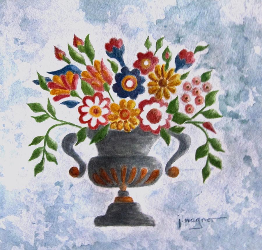 Folk Art Floral Painting 